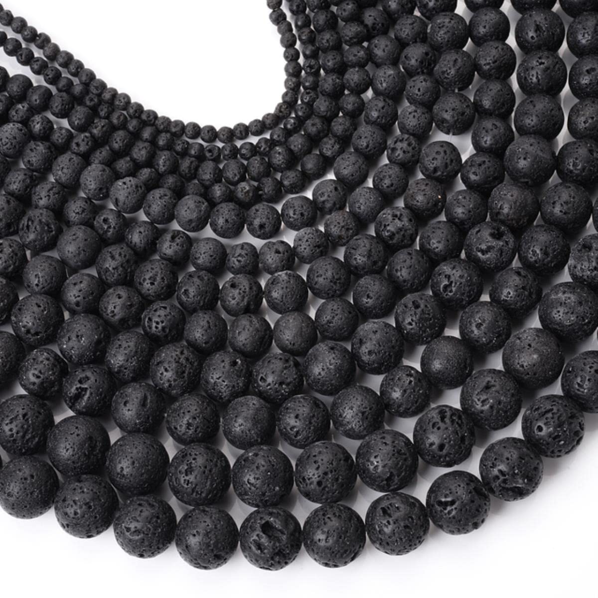 Perles Rondelles En Pierre De Lave Volcanique - Lot +25 Pièces 8mm - Pour Création Bijoux