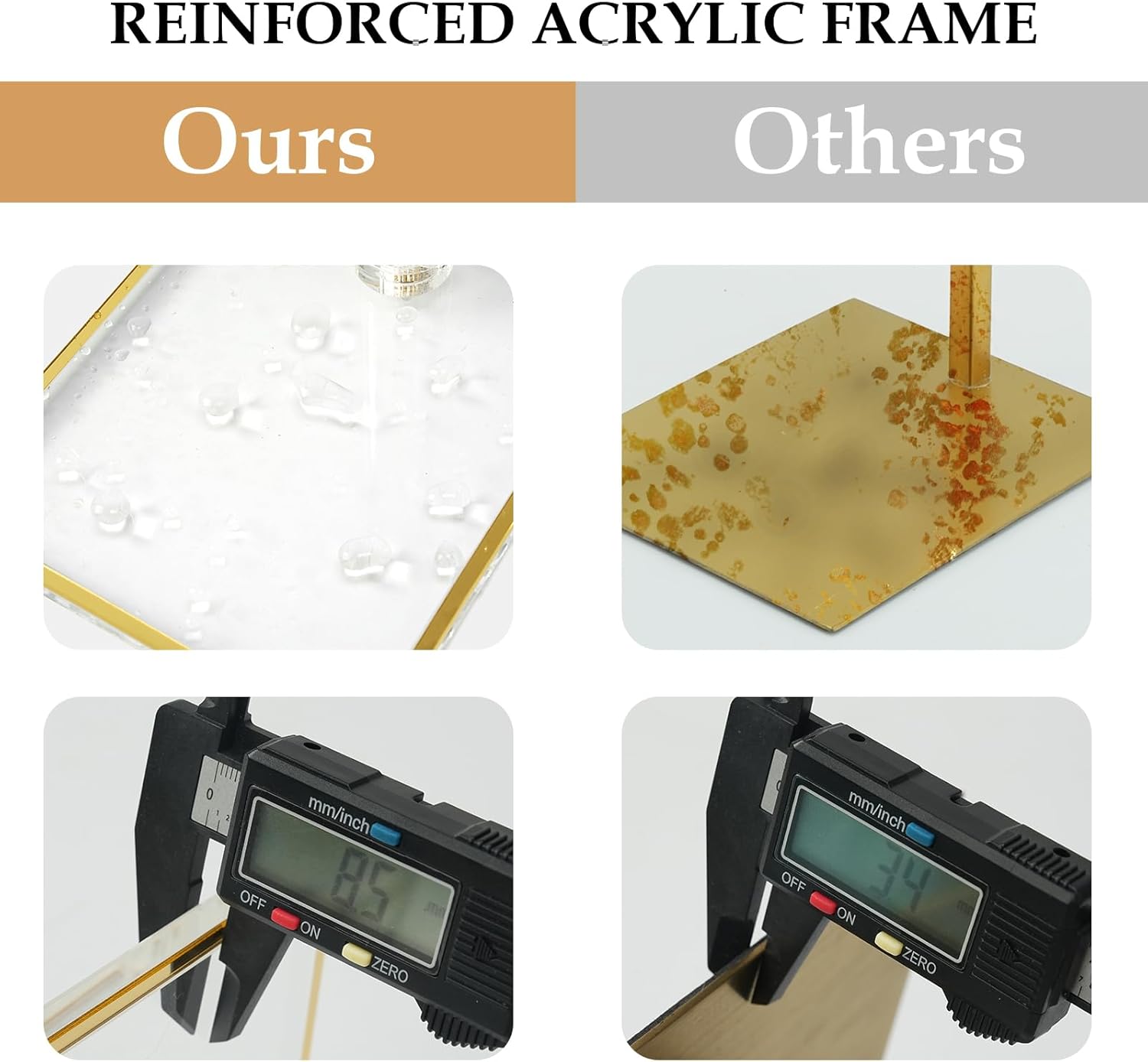 Acrylic Purse Display Stands, 14"-24" Adjustable Height Handbag Holder, Clear Purse Rack Stands for Closet Retail, Durable Gold Trim Hanging Bag Wallet Jewelry Necklace Organizer Stand(PATENT PENDING) - Image 4