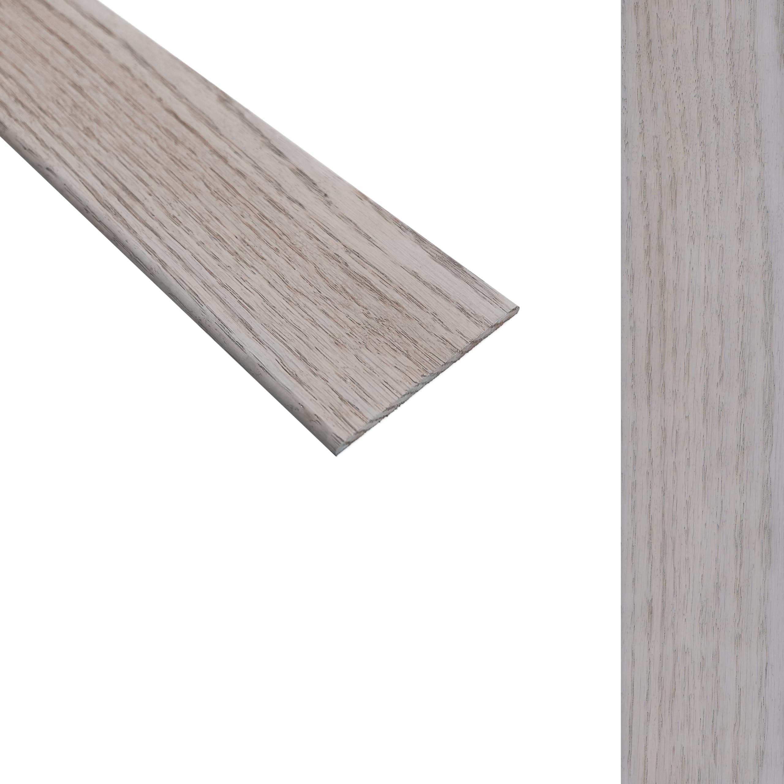 Solid Oak Flat Threshold Transition Door Bar 70mm Wide x 6mm Thick - For Solid, Engineered & Laminate Flooring. 0.9m, 1.1.0m, 1.8m or 2.7m Lengths. (Light Grey Oak, 0.9m)