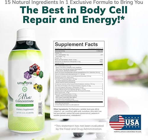 Miniatura 6 de Univera Xtra Vitality - Fórmula de apoyo celular - Extracto de té verde, vitamina B6, extracto de ginseng americano, Ashwagandha, Univestin 120