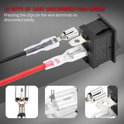 Miniatura 3 de DaierTek Mini interruptor basculante de encendido y apagado, 12 V, 20 A, T85, 2 pines, SPST, pequeño, encendido y apagado, 120 V, 10 A, interruptor