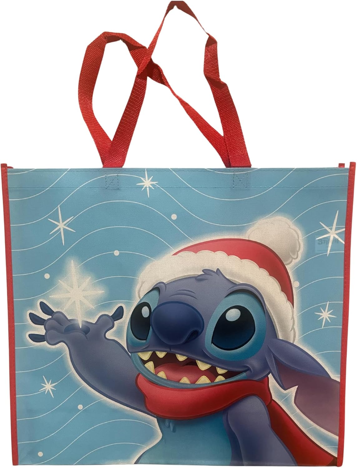 Legacy Licensing Partners Disney's Stitch from Lilo and Stitch Christmas Giant Extra Large 26" inch Reusable Tote Bag