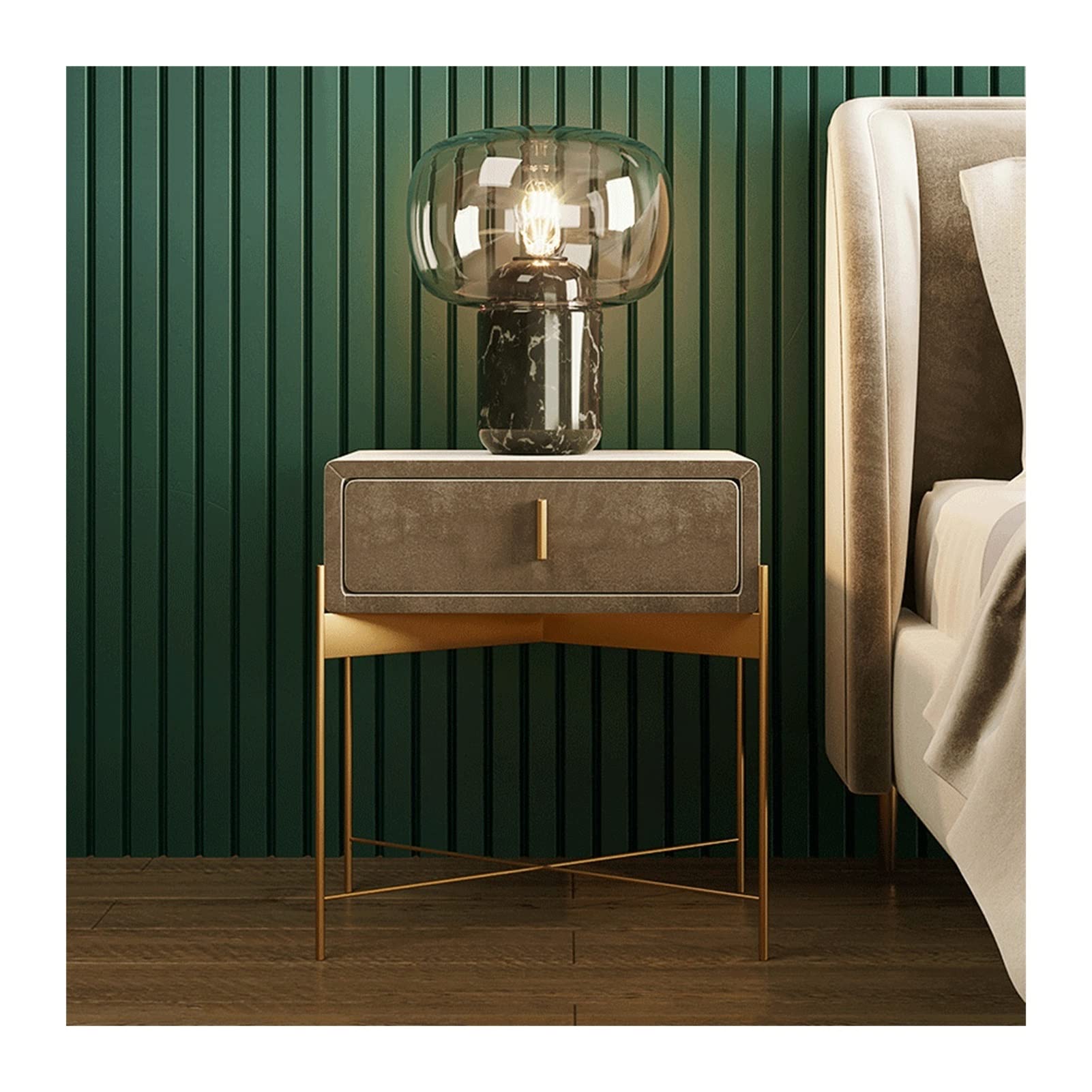 nachtschrank Kleinwohnung Nachttisch Schmiedeeisen Aufbewahrungsschrank Schlafzimmer Flanell Komplettes Einfaches Nachttischkabinett nachttische (Color : B)