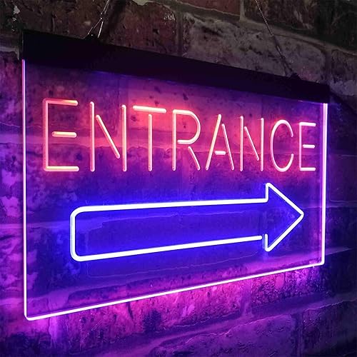 Vista 19 de ADVPRO Letrero de neón LED de doble color, flecha de entrada, rojo y azul, 16 x 12 pulgadas st6s43-i3893-rb