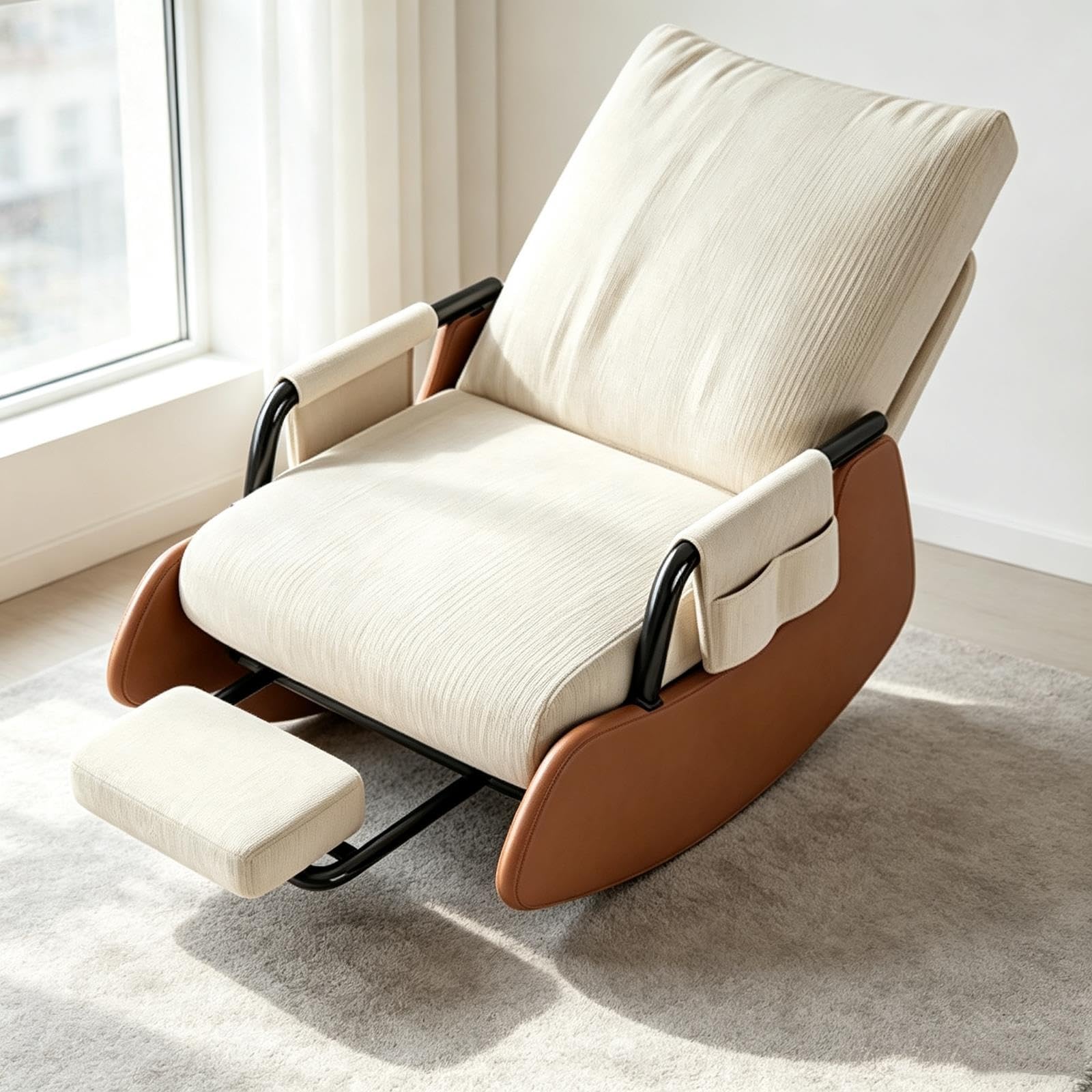 Fauteuil à bascule avec repose-pieds, fauteuil inclinable ergonomique