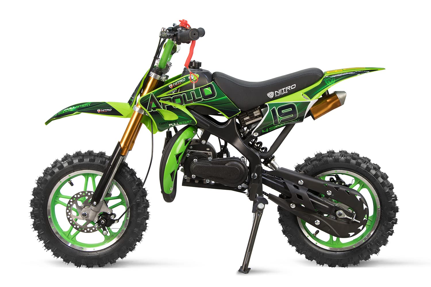 Minimoto Minicross Apollo 49cc Motore a Scoppio 2 Tempi per Bambini (Rosso)