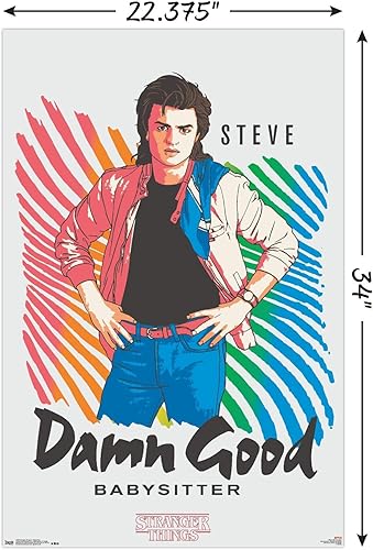 Miniatura 3 de Trends International Netflix Stranger Things Season 2-Babysitter Wall, 22.375 x 34 pulgadas, paquete de póster y montaje