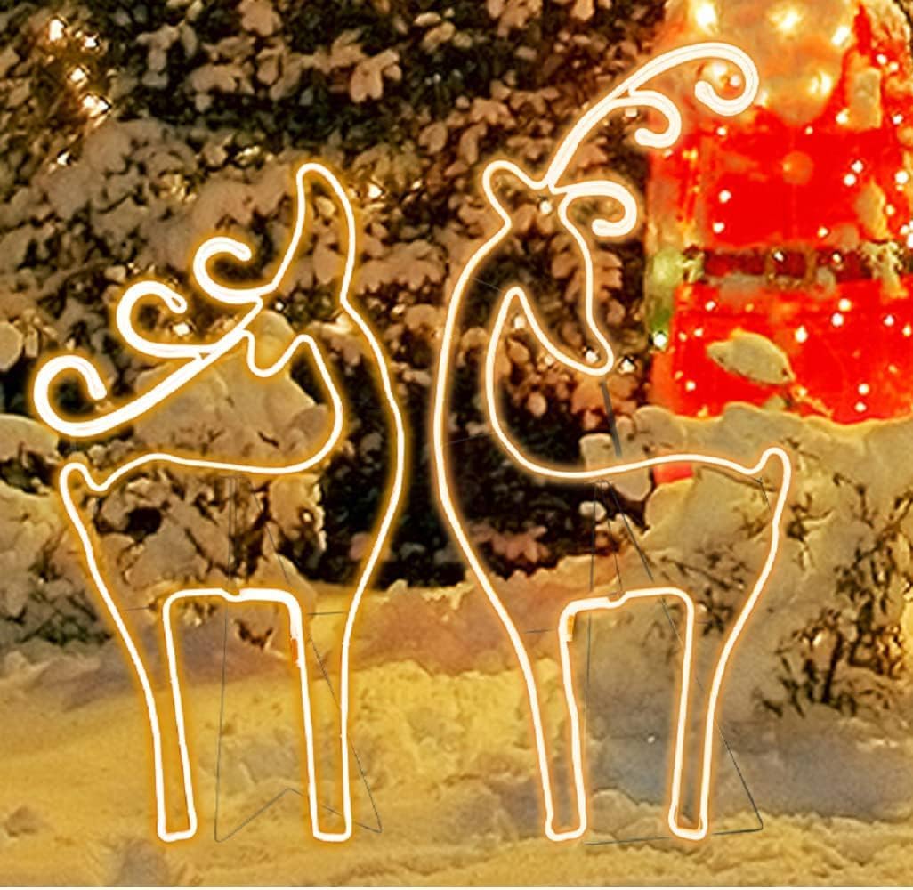 [Large 33"x31" Animation 438 LED Bell Neon Motif Super-Bright Multi LEDs Outdoor Christmas Decoration with 11 Functions and Timer Waterproof for Outdoor Home Party Wall Hanging Holiday