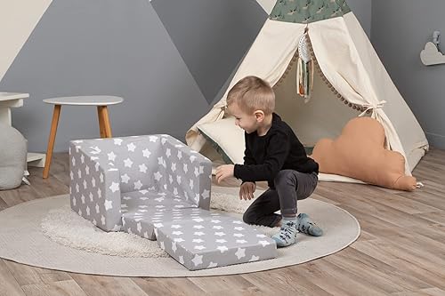 Miniatura 6 de Delsit - Versátil sofá individual 2 en 1 para niños pequeños y niños - Silla elegante con apertura abatible - Muebles suaves para bebé con funda