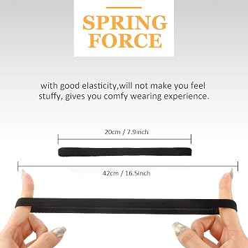 WILLBOND 12 Pcs Thin Sport Elastic Headband Non Slip Skinny Athletic Exercise Hairband Women Men Silicone Grip Hair Sweatband Yoga Workout Running Football Basketball Soccer Tennis(Black)
