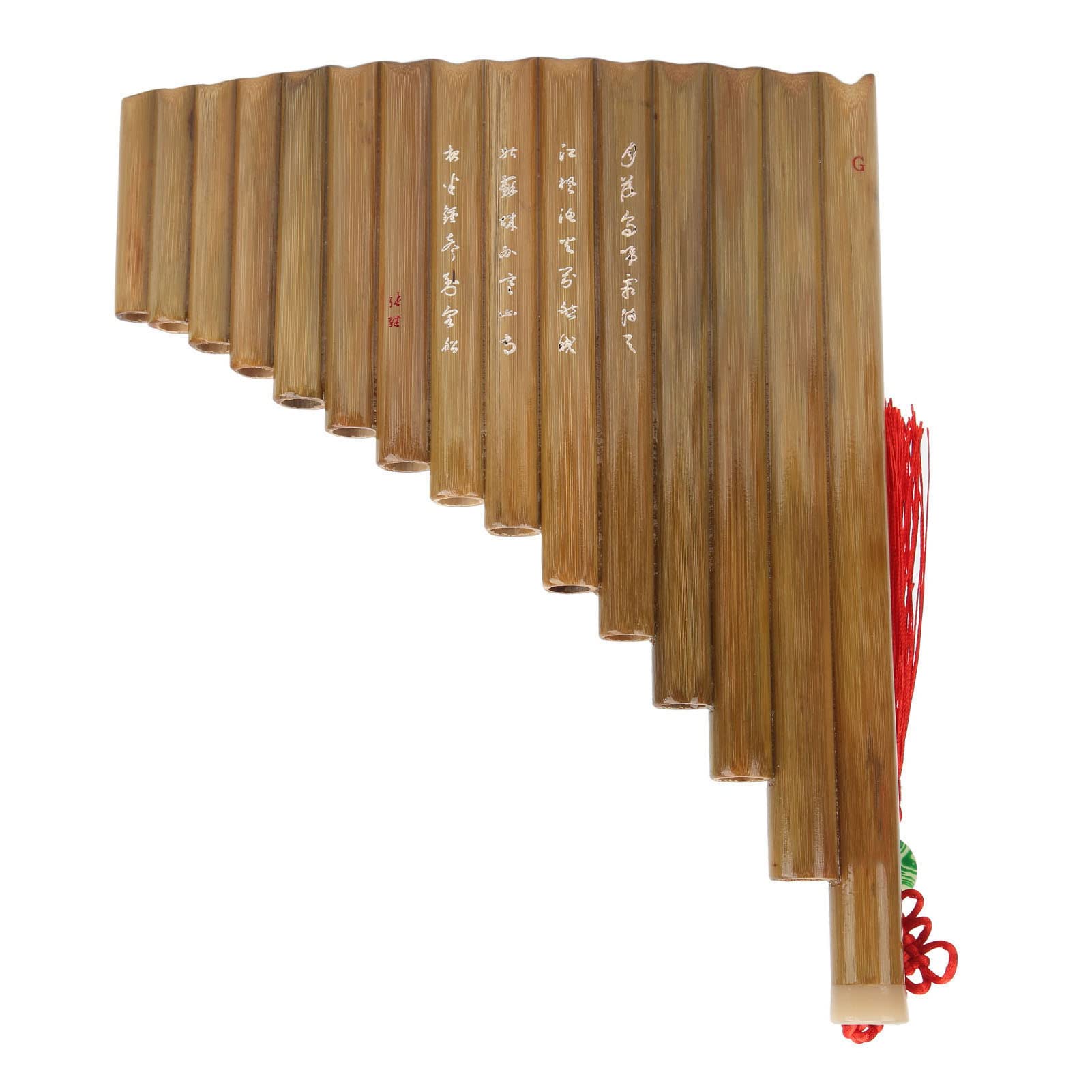 Strumento Musicale Tradizionale in bambù Naturale con Chiave G, Flauto di Pan, per Principianti, Custodia Morbida e Strumenti per la Pulizia Inclusi (Mano sinistra)