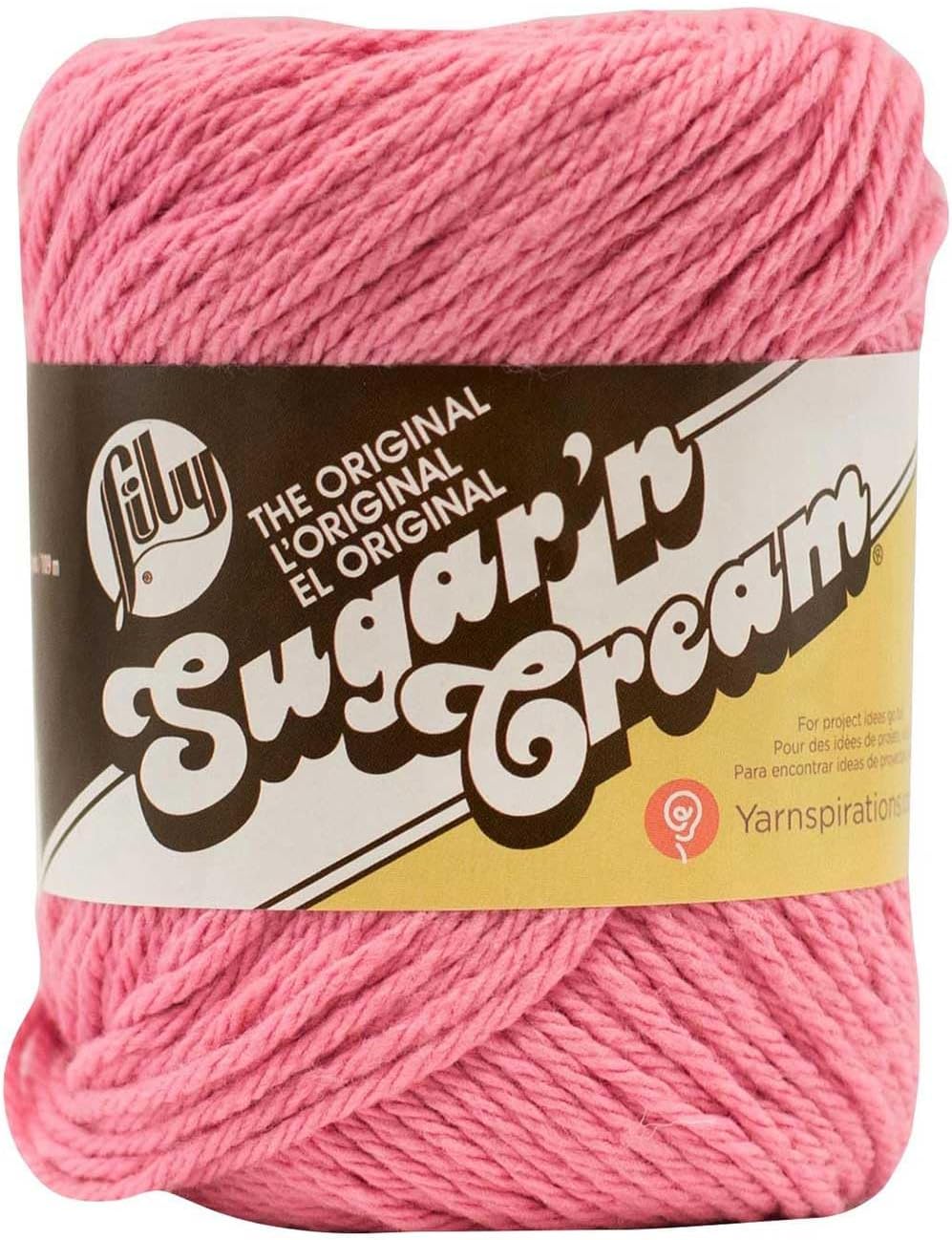 Lily Sugar 'N Cream The Original Solid Yarn - Medium Gauge 100% Cotton - 2.5 oz - Rose Pink - Machine Wash & Dry