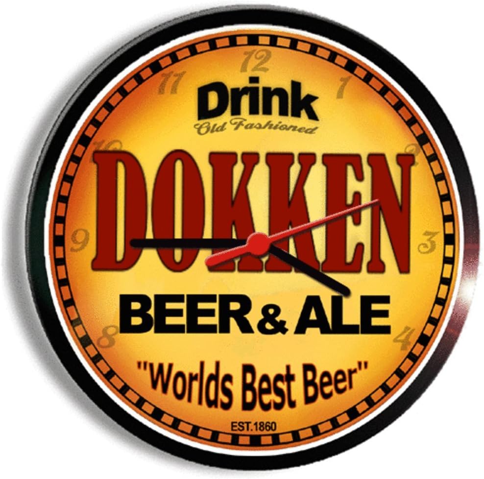 Goldenoldiesclocks Dokken Beer and ale Cerveza Wall Clock