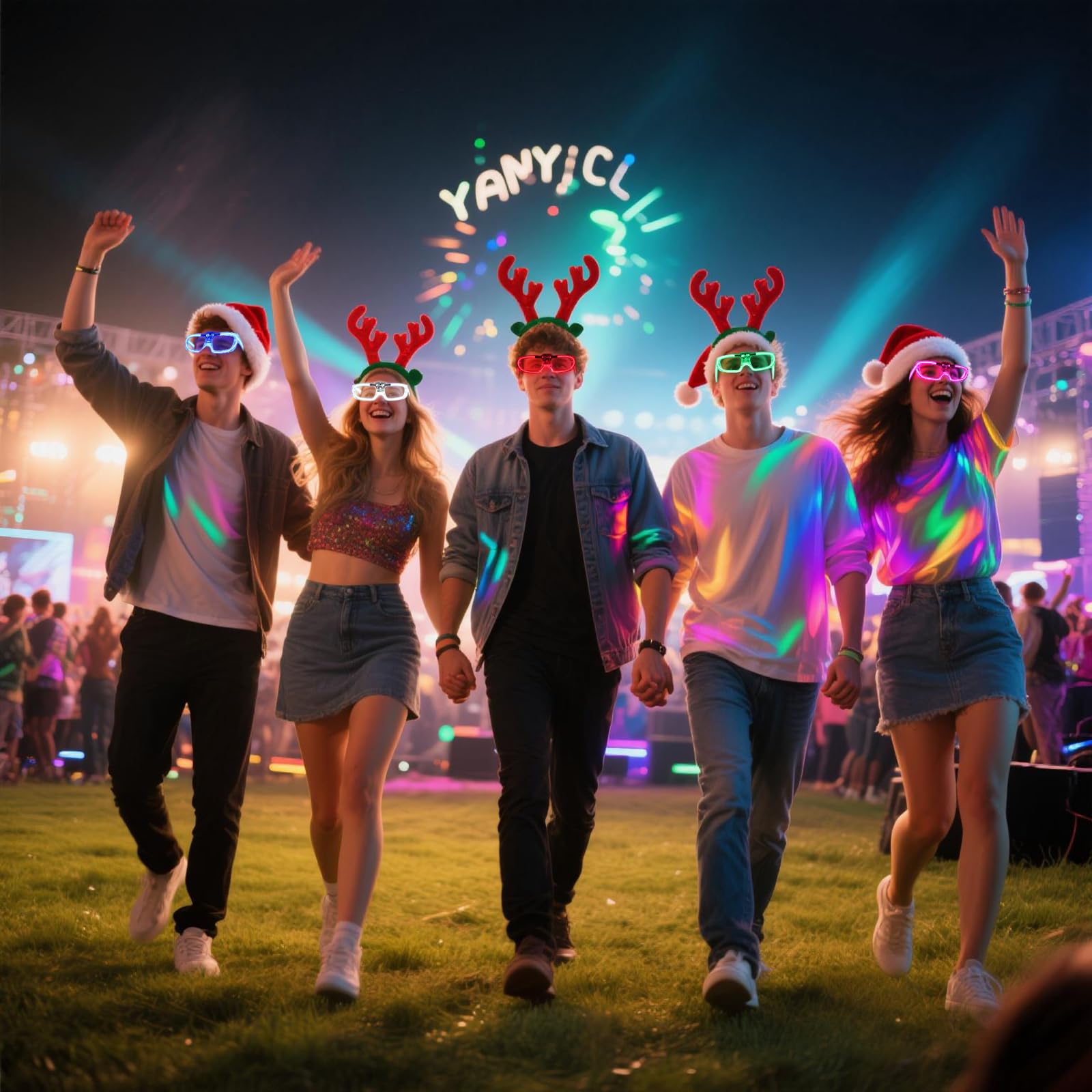 Paquete de 70 lentes LED, 5 colores neón, 3 modos de luz, varillas luminosas, brillan en la oscuridad, suministros de fiesta para niños y adultos, juguete intermitente para el día de San Valentín