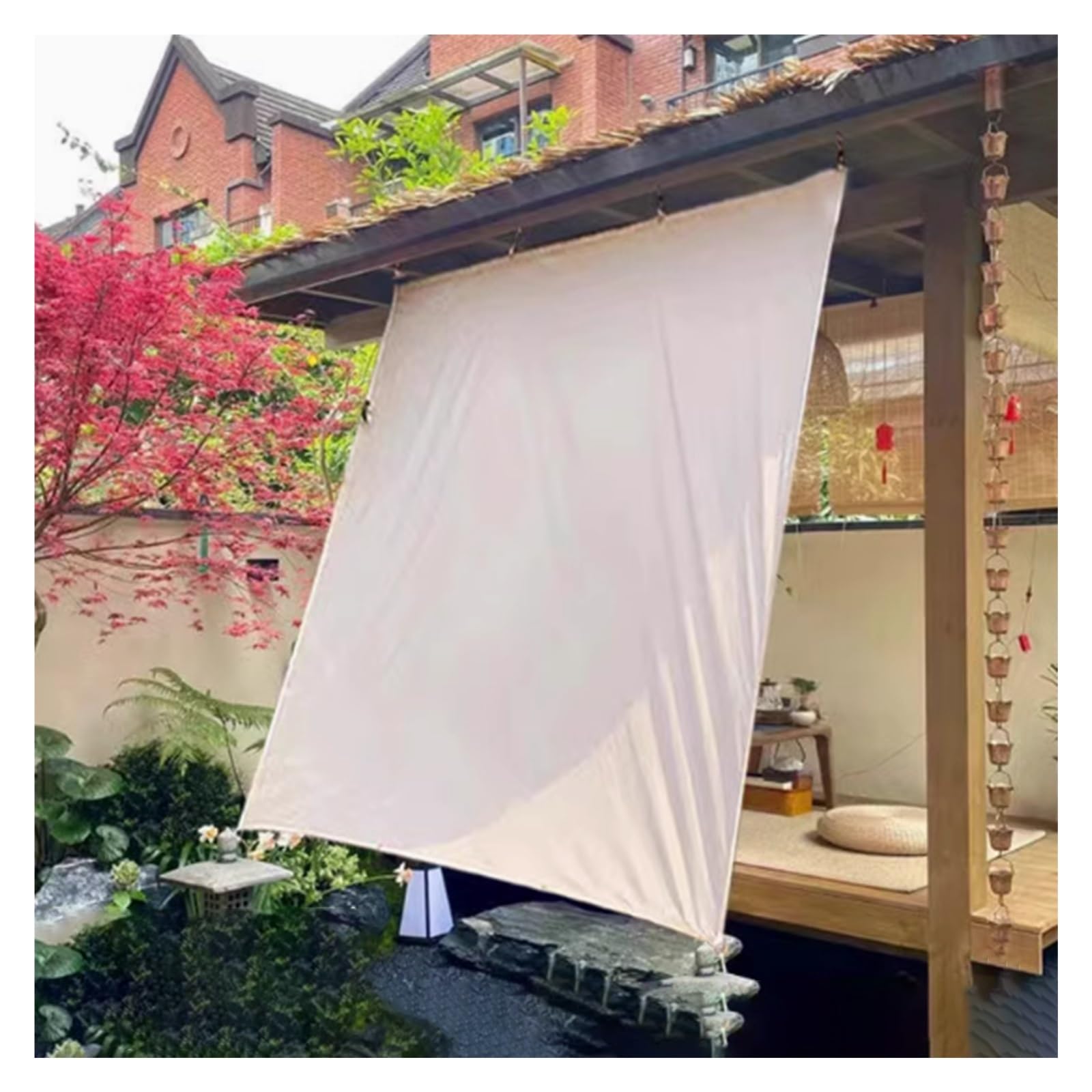 XANAYXWJ Toldo de protección Solar para Exteriores, Cubierta de protección Solar Transpirable para Patio y balcón, toldo en Forma de U (3,5 x 4 m), Espacios al Aire Libre