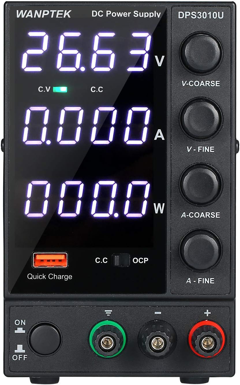 Walmeck Power Supply,DPS3010U 0-30V 0-10A 300W Switching DC Power Supply 4 Digits Display LED High Precision Adjustable Mini Power Supply AC 115V/230V 50/60Hz