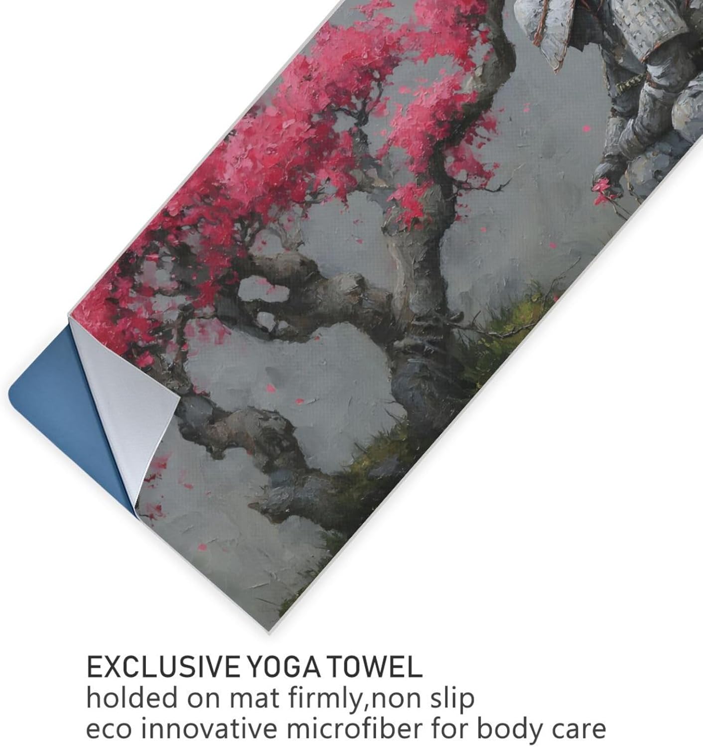 Hot Yoga Towel Samurai Vintage – Stylish, Non-Slip, Grip Dots, Super Absorbent, 27" x 73" - Yoga Mat Towels for Exercise, Fitness