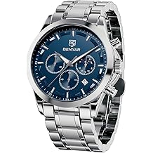 BENYAR Fashion Mens Quartz Chronograph Waterproof Stainless Steel 30 m Waterproof Watches Business Casual Sport Designer Watch for Men
