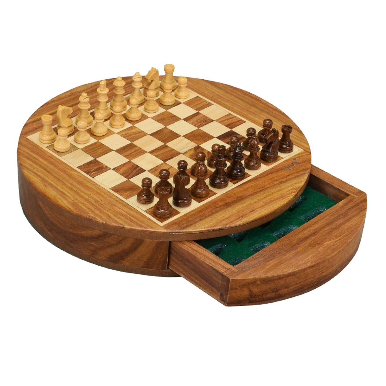 Scacchiera in Legno,8.9" Scacchiera Portatile Con pezzi di scacchi e cassetti di stoccaggio incorporati, Facile da trasportare,Scacchiera Magnetica in Legno per Scacchi Per I Principianti E Adulti