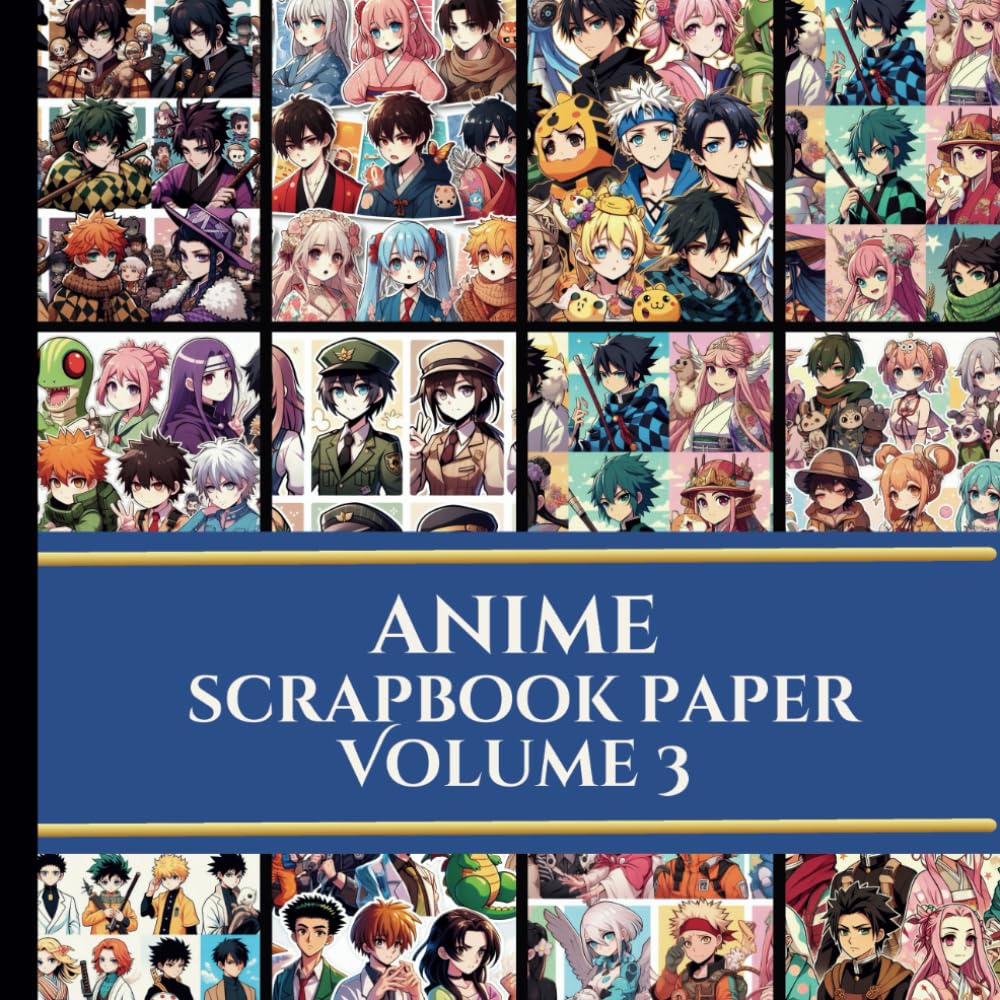 Anime Scrapbook Paper Volume 3: Junk Journaling | Ephemera | Decoupage | Craft Paper Pad | Origami | Collage | Wall Art