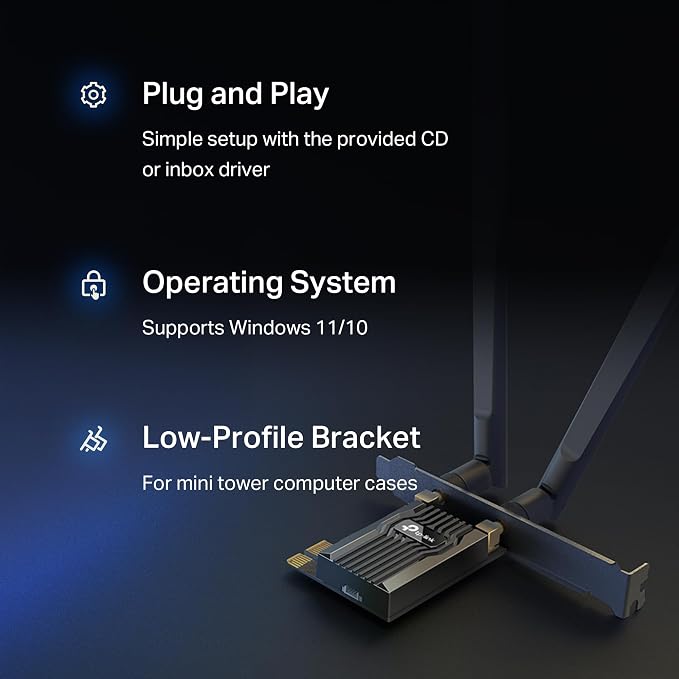 Tarjeta WiFi TP-Link AC1200 PCIe para PC de Escritorio miniatura 8