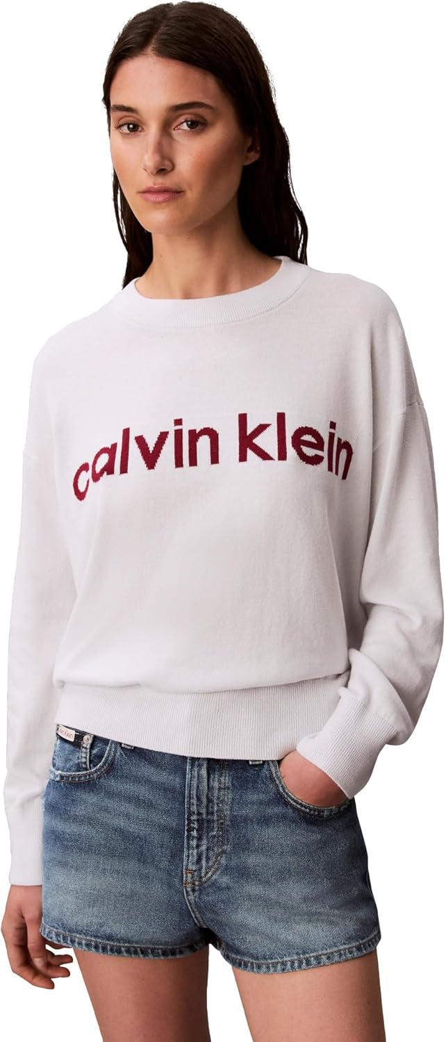 Calvin Klein Women's Logo Mockneck Sweater
