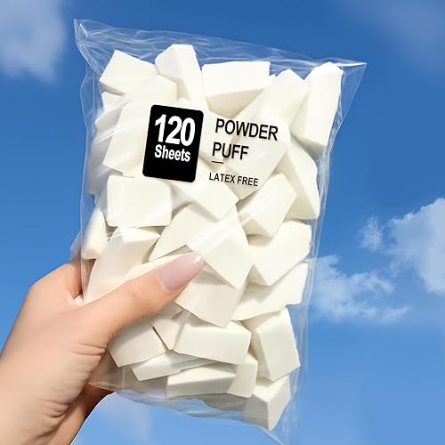 120 Count Makeup Sponges Triangle Cosmetic Wedges for Foundation Blending, Nail Art, Crafts, Painting (White) - White