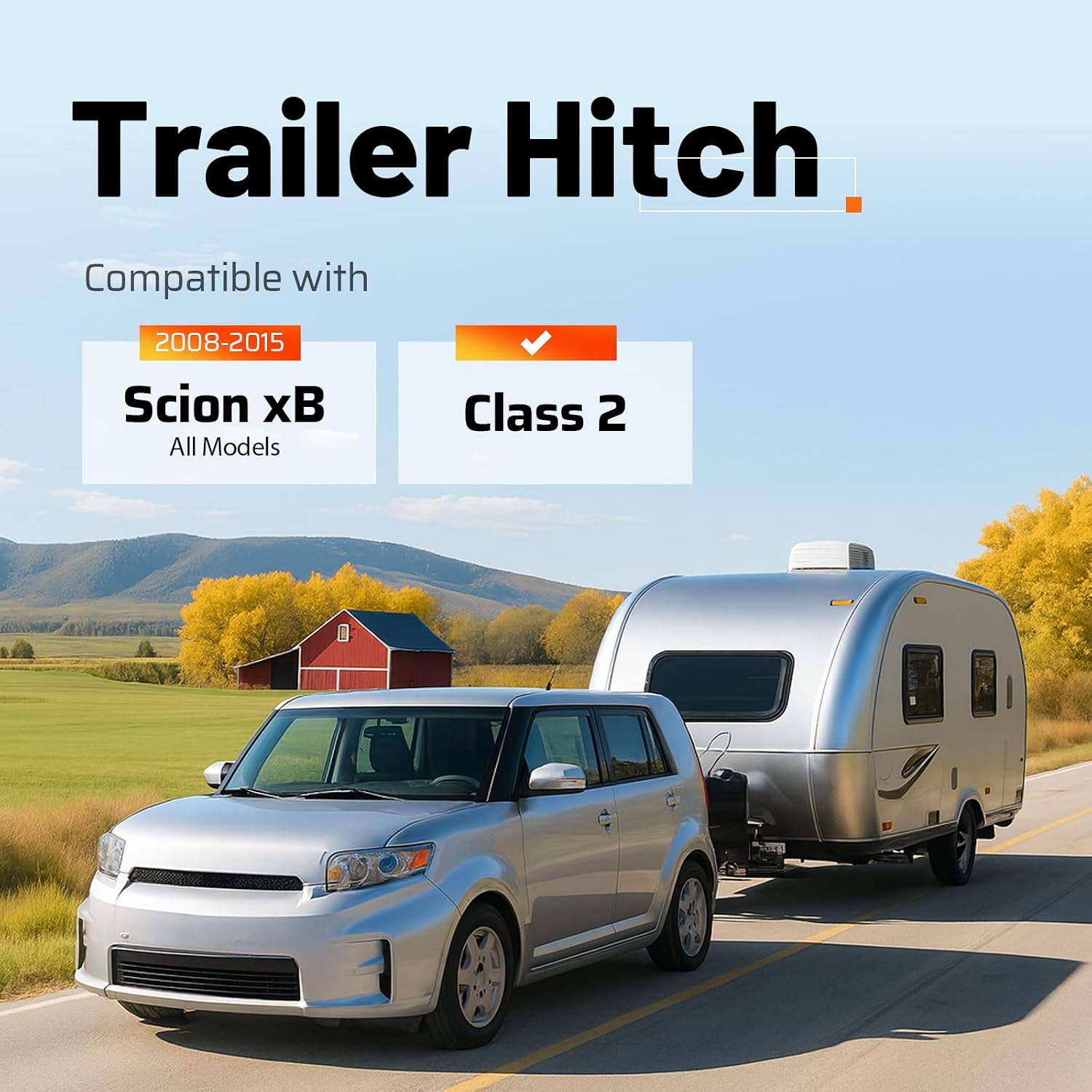 Class 2 Rear Trailer Hitch, 1.25 Inch Receiver Compatible with 2008-2015 Scion xB All Models