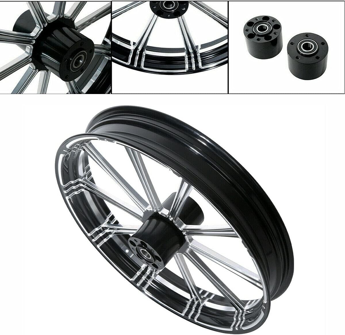 TCMT 21" Front Wheel Rim Dual Disc Flange Wheel Hub Fit For Harley Touring Non-ABS/ABS Models Road King Electra Street Road Glide Ultra Limited 1997-2020