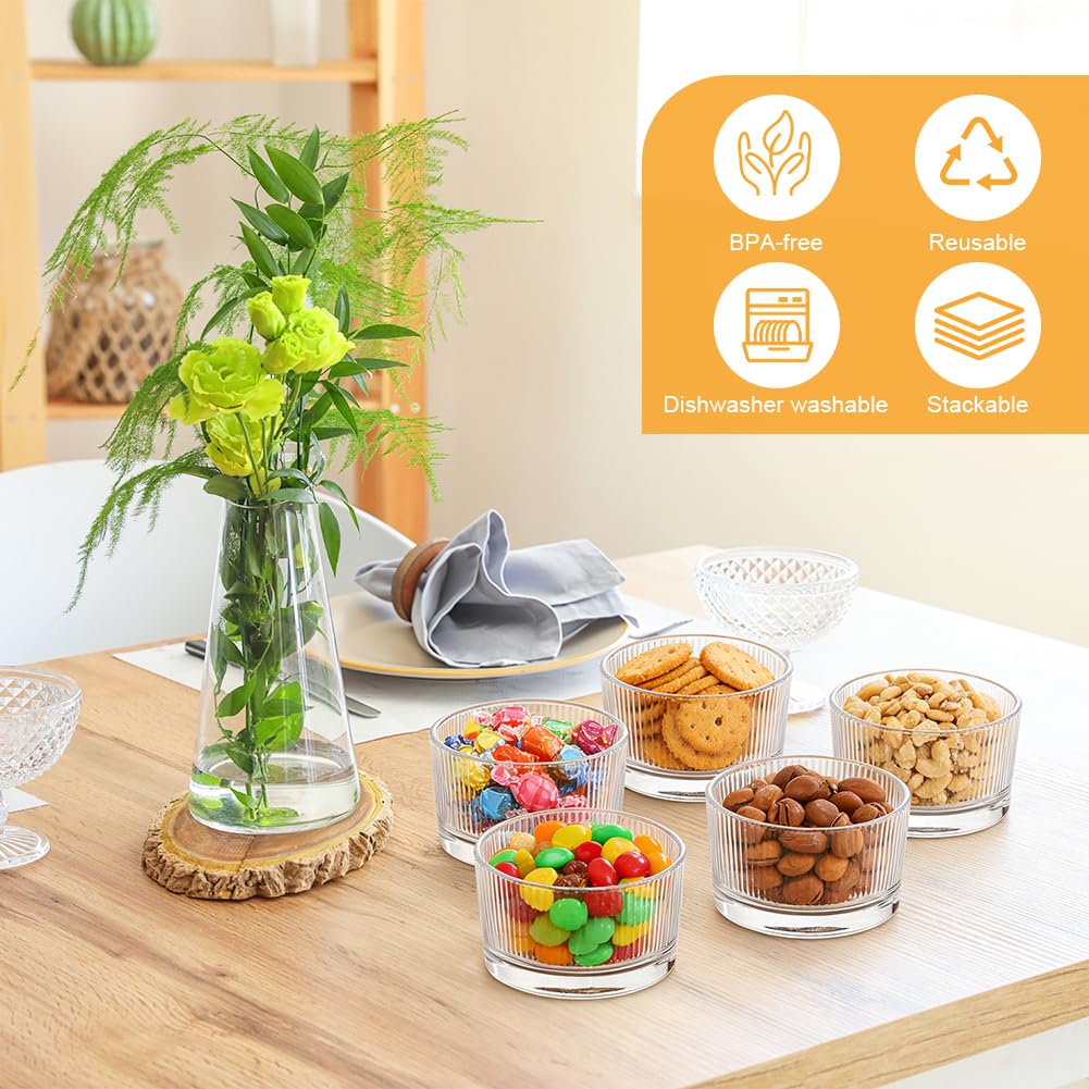 Set di 8 bicchieri da dessert trasparenti da 200 ml, in vetro, perfetti per tiramisu, panna cotta, budino e dessert a strati, ciotola in vetro lavabile in lavastoviglie