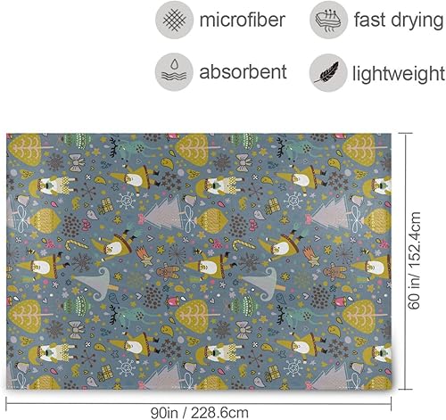 Miniatura 3 de FRODOTGV Santa Claus Reindeer Gift Hearts Trees Microfiber Blankets & Throws for Adults Kids, Comfy Fall Blanket for Travel Office 60x90 Inches