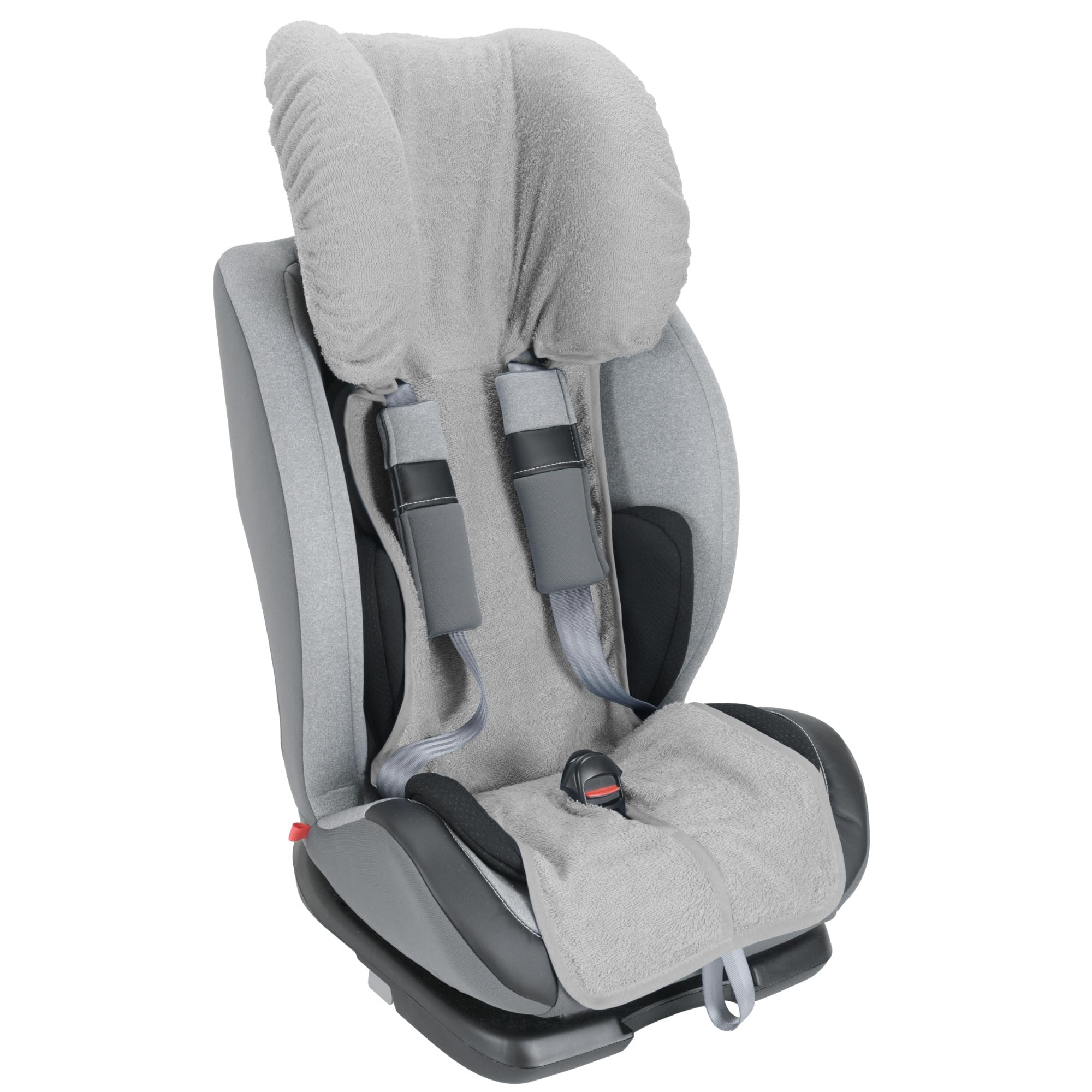 baby idea Housse siège Auto bébé Groupe 1/2/3 (9–36 kg) en éponge Coton 100% – Certifiée Oeko-Tex Standard 100 Respirante & Anti-Transpiration sans Rembourrage Fabriquée en Italie (Gris)