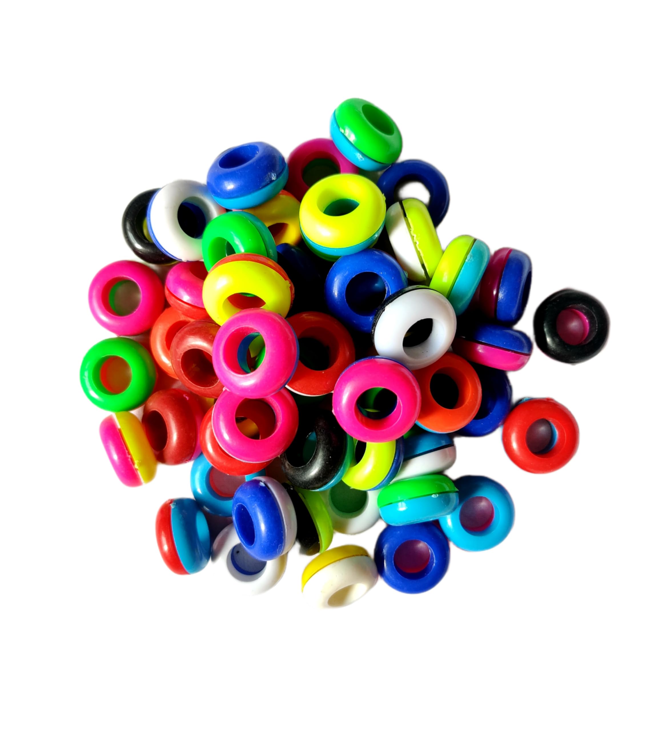 Foot Ring| Pigeon Sound Plastic Foot Ring| Bird Shoulder Guard | Double Patyala Multicolours | 30 Pcs-picture-21