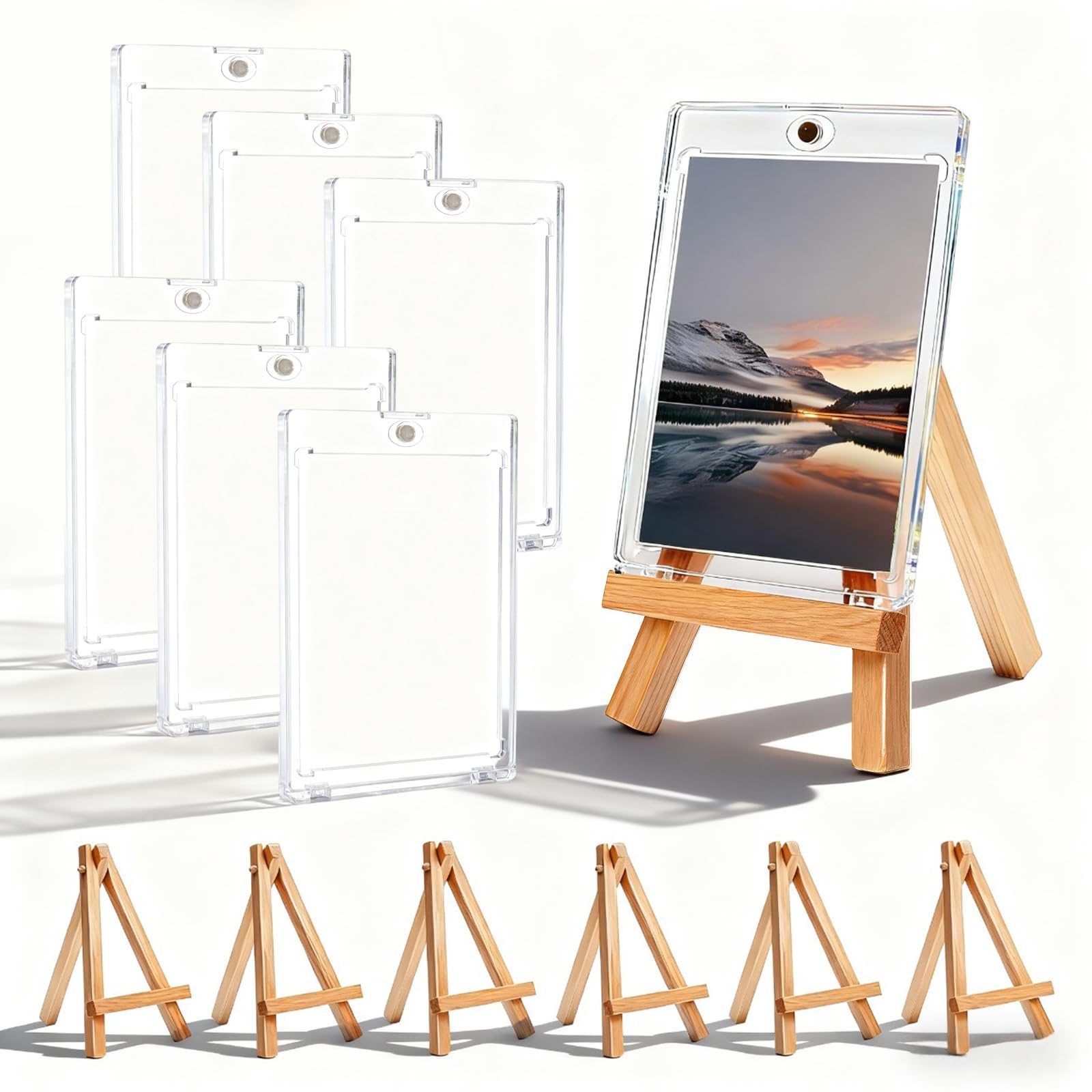 DGMI 15 stuks 35PT magnetische kaarthouder, verzamelkaartenhoezen, uv- bescherming kunststof, transparante kaartensleeves, hoezen Card Saver voor standaard kaarten, Yugio-kaarten, sportkaarten