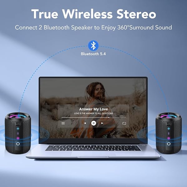Enceinte Bluetooth, 15W Enceinte Bluetooth Puissante, Bluetooth 5.4, Basses Puissantes, Avec Autonomie de 12 Heures, Surround Stéréo, Étanche IPX7, Adapté pour Les Sport/l'extérieur/La Fête/Voyage - 5