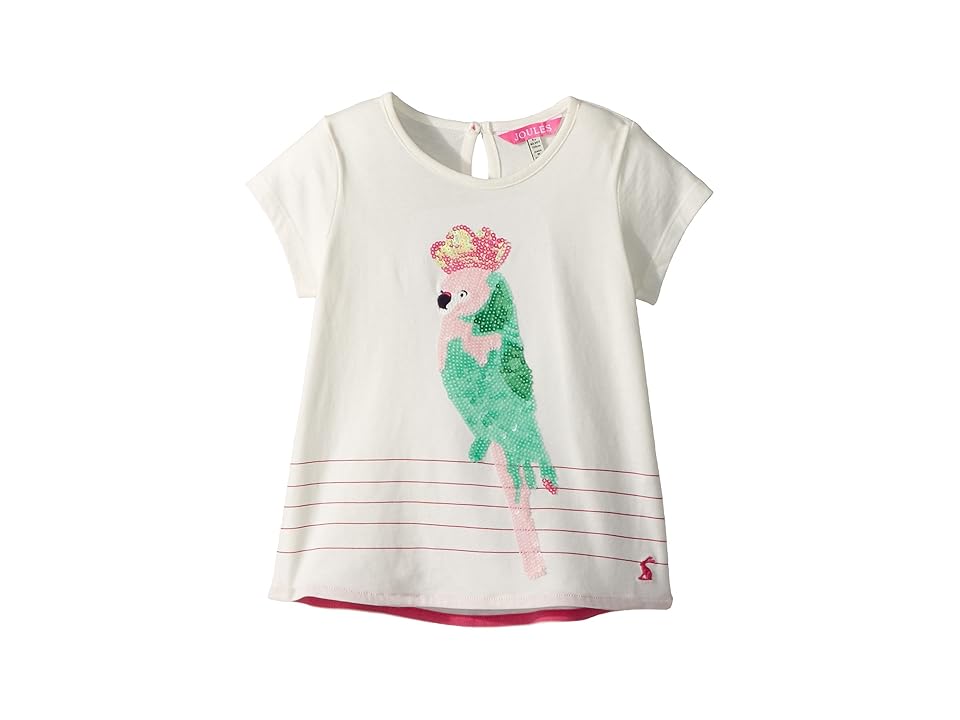 

Joules Kids Applique Jersey T-Shirt (Toddler/Little Kids) (Cream Parakeet) Girl's T Shirt