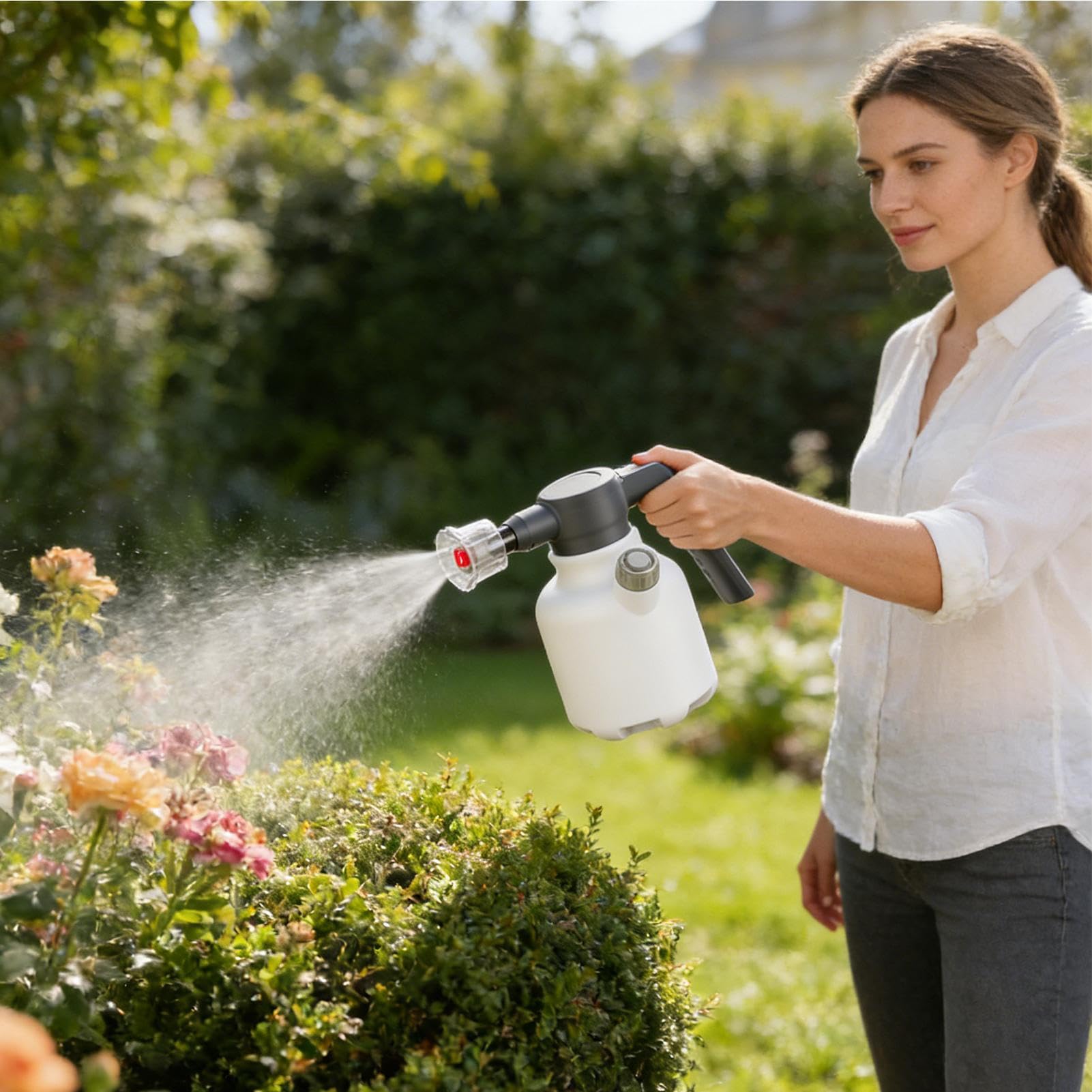 Pulverizador de Espuma De 2 Litros Recargable A Presión Alta | Pulverizador de Espuma Eléctrico para Coches Para Limpieza Exterior Interior Jardín Césped Patio Terraza Cocina Y