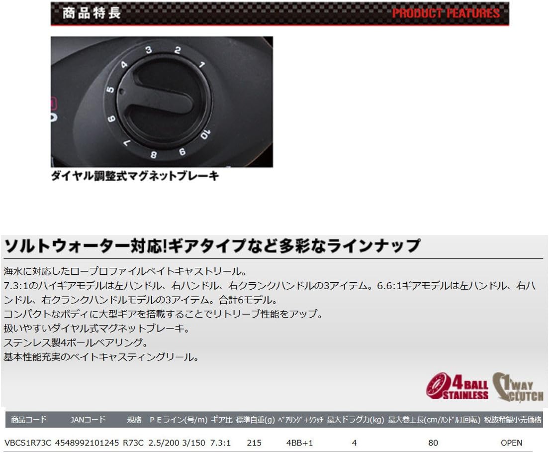 Amazon プロックス リール Prox バルトムbc S1 Vbcs1r73c R73c プロックス Prox ベイトリール