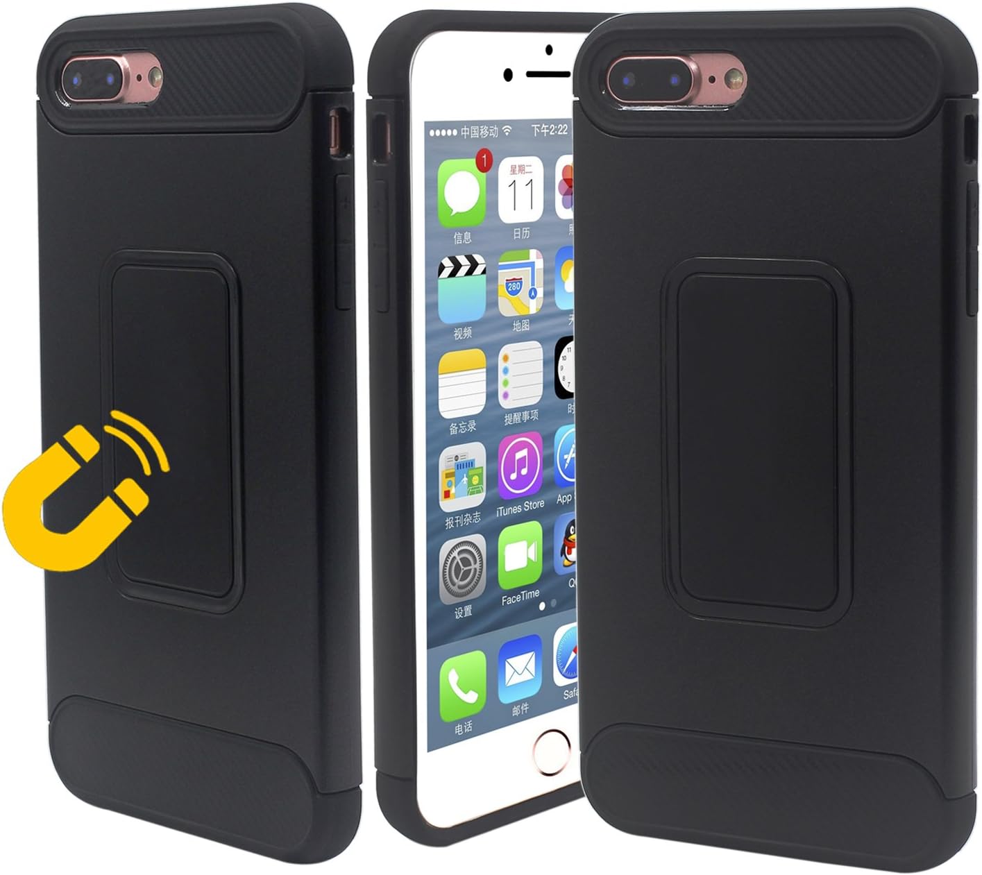 iPhone 7 Plus Case/iPhone 8 Plus case Generic Shockproof {Tough Armor case}Heavy Duty Protection Slim Protective (Rugged Dual Layer Corner Cushion case) for iPhone 7plus /iPhone 8 Plus (Black)