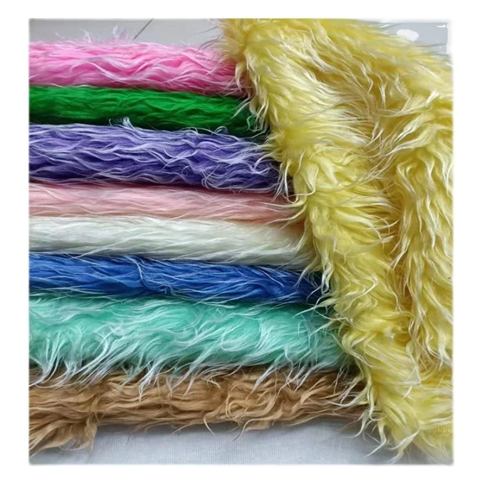 Tejido de pelo largo Tela de felpa pelo largo for abrigos, ropa, tapicería, costura, pantalones punto, cosplay, tela piel suave y transpirable(Color 7)