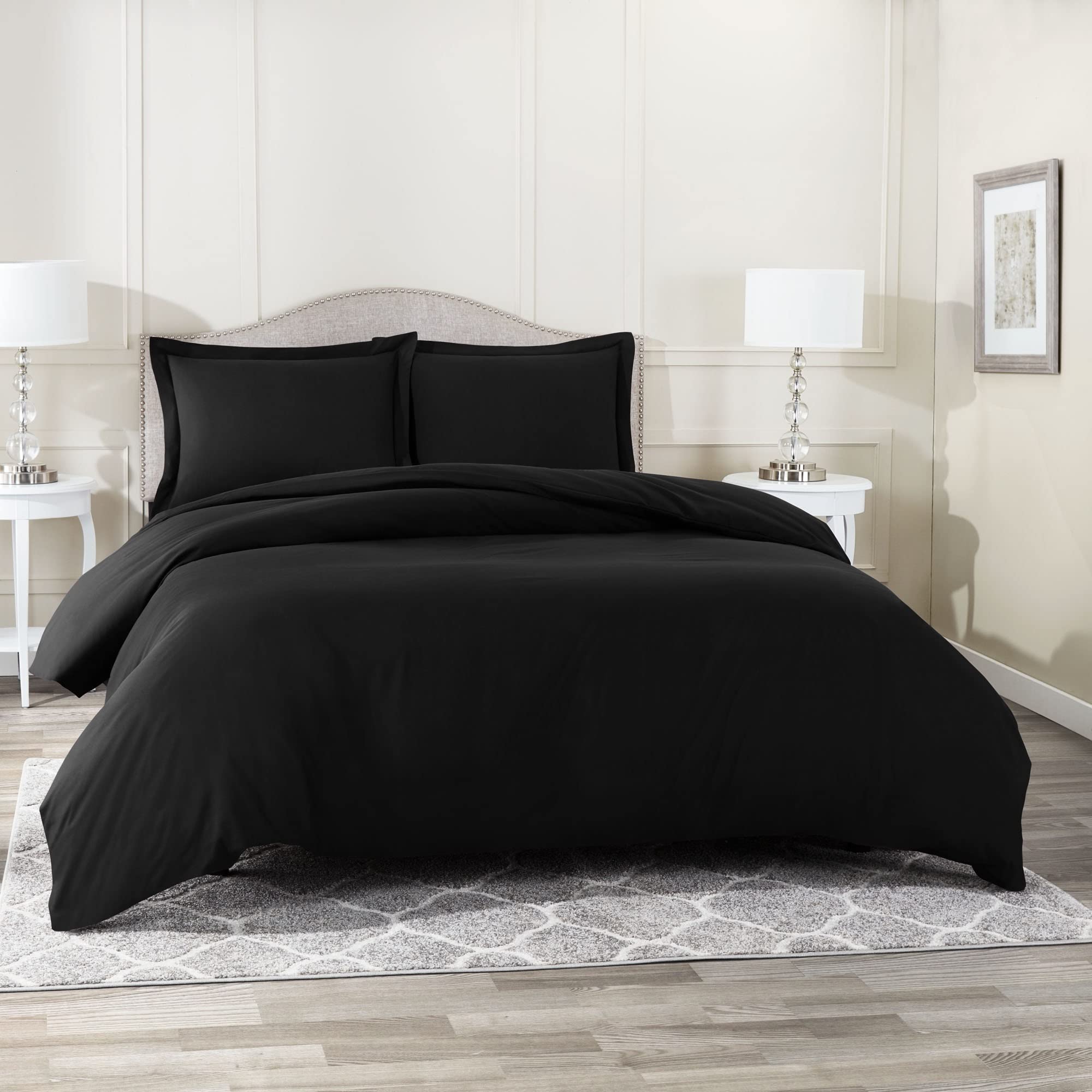 240TC Solid Bedsheet for Single Bed with 1 Pillow Cover for Home-Hotels-Hospital-Guest House, (Single Bed, Black)-image-24