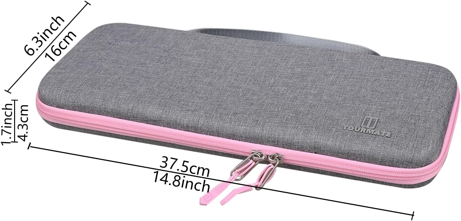 Hard Storage Case for Logitech K400 Plus/MX Mechanical Mini Wireless Keyboard - Travel Case for Logitech POP Keys Touch TV/Keychron K1 Keyboard (Box Only)(Gray + Pink) - Image 5