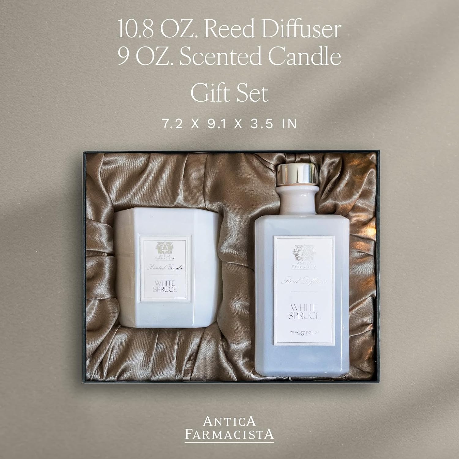 Antica Farmacista Home Ambiance Gift Set - Luxury Scented Candle (9 oz) & Reed Diffuser (10.8 fl oz) - Holiday, Birthday, or Housewarming Gift - White Spruce - Image 2