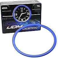 Vista 1 de iJDMTOY Anillo decorativo de aluminio azul para salpicadero interior de reloj analógico compatible con Mercedes W205 Clase C W213 Clase E X205 Clase