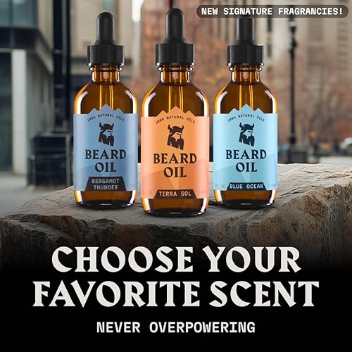 Vista 26 de Striking Viking Aceite de vainilla para barba para hombres, acondicionador derivado naturalmente con aceites de argán y jojoba para suavizar