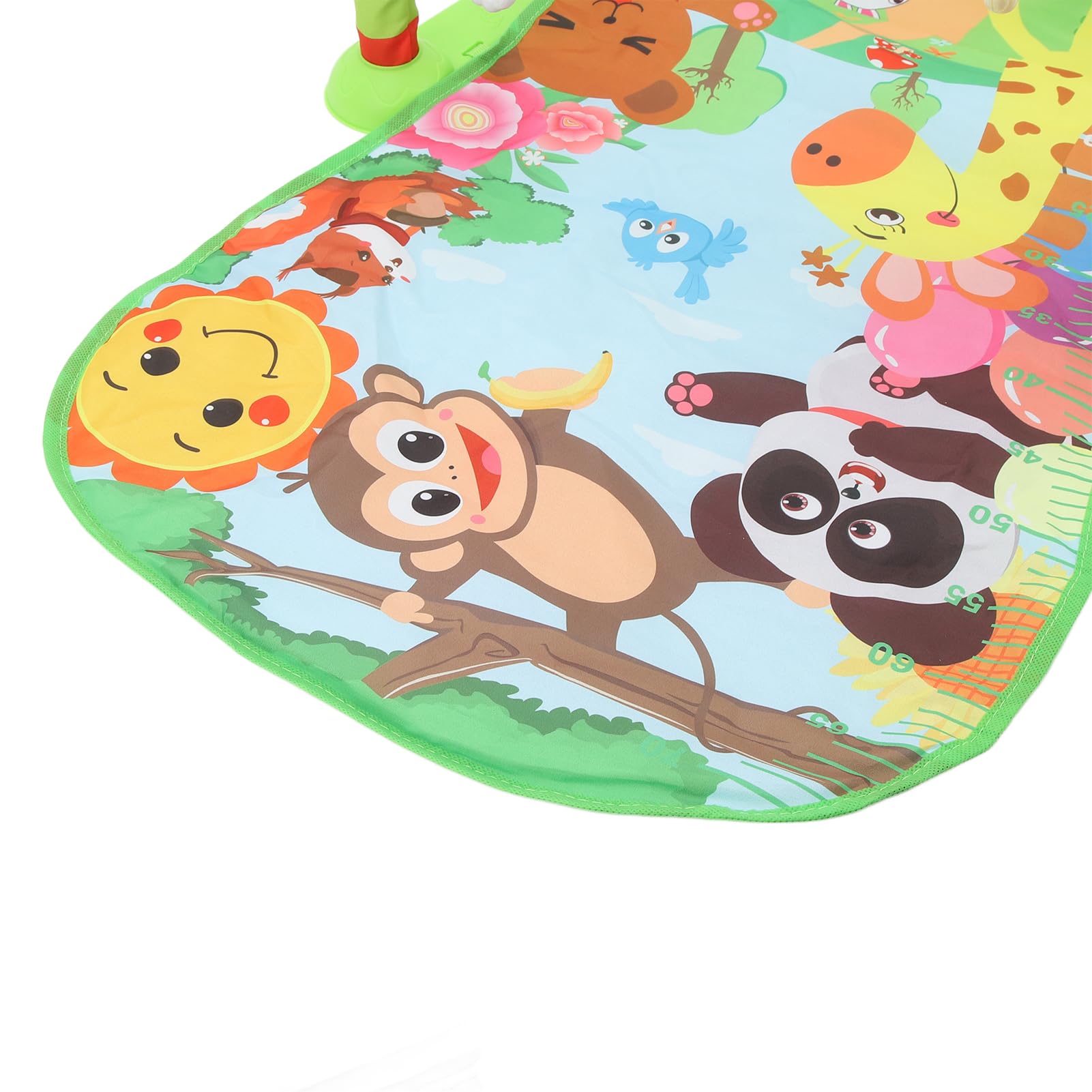 Baby-Fitness-Spielmatte, Musik-Kick-Klavier, 5 Hängende Spielzeuge, Verstellbares Pedal für die Spielzeit von Kleinkindern, Ideal für Neugeborene und Kleinkinder
