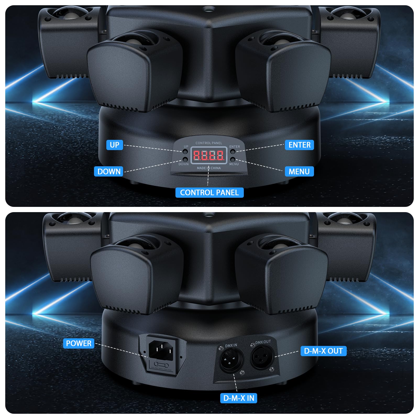 150W Beam Moving Head Bühnenlicht, RGBW LED Disco Magic Ball Effekt mit Fernbedienung Partylicht Scheinwerfer DMX512 Strobe für Halloween KTV DJ Hochzeit