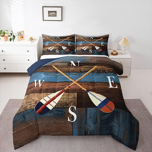 Miniatura 20 de Juego de edredón de decoración de casa de lago para dormitorio, ropa de cama de remo de lago, juego de ropa de cama de cabaña vintage con diseño