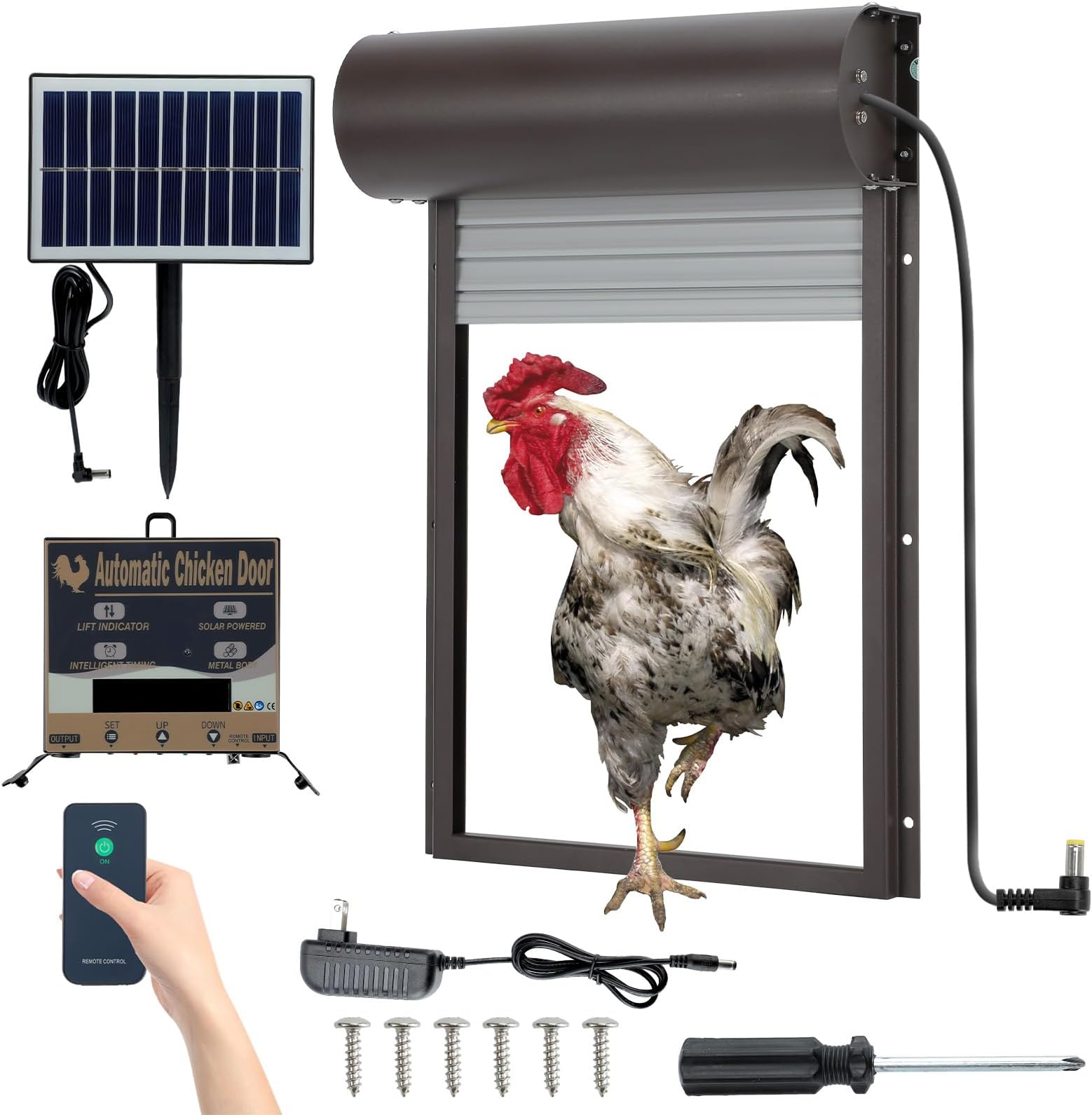 Automatic Chicken Coop Door Solar Powered,Opener with Timer