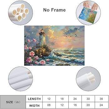 油彩画 灯台の風景 横約60cm x縦約 53cm 油彩画 灯台の風景 横約60cm x縦約 53cm 油彩画 灯台の